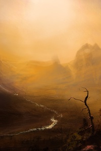 Sunlight Mountains Landscape (2160x3840) Resolution Wallpaper