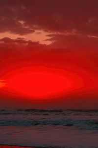 360x640 Sunlight Sea Red Evening Time