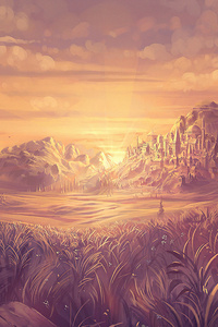 Sunlit Plains Trees Grass Golden Hour 4k (1125x2436) Resolution Wallpaper