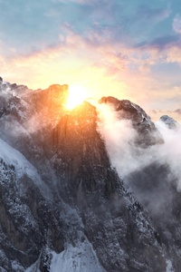 Sunrise In The Dolomites 5k (1125x2436) Resolution Wallpaper