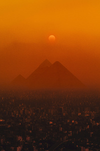 Sunset At Pyramids Egypt (1242x2668) Resolution Wallpaper
