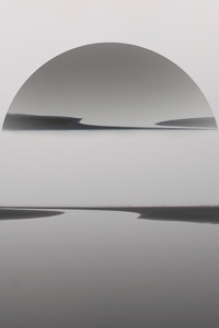Sunset Beach Reflection Monochrome 5k