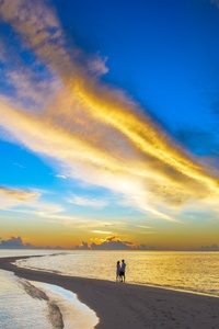 Sunset Couple Cloud Island Beach