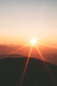 Sunset From Mountain Range 5k (640x1136) Resolution Wallpaper