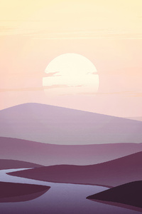 Sunset Hills Minimal (2160x3840) Resolution Wallpaper
