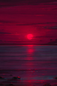 Sunset Neon Ocean