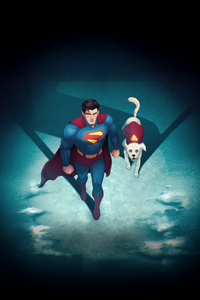 Sunset Patrol Superman And Krypto (750x1334) Resolution Wallpaper