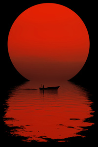 Sunset S Echo Nighttime Serenity On The Water Dark Oled (320x480) Resolution Wallpaper
