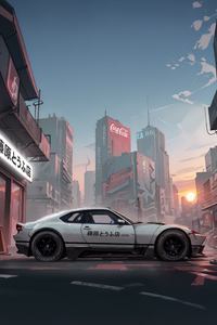 Super Cars On Japan Streets (2160x3840) Resolution Wallpaper