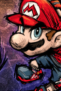 Super Mario Strikes (1280x2120) Resolution Wallpaper