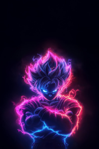 Super Saiyan Goku In Action (240x320) Resolution Wallpaper