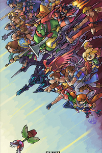 Super Smash Bors Ultimate 1 Year Anniversary 4k (480x854) Resolution Wallpaper