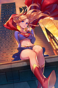 Supergirl Anime (800x1280) Resolution Wallpaper