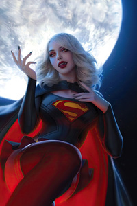 Supergirl As The Vampire Savior (320x568) Resolution Wallpaper