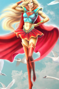 720x1280 Supergirl Dreamy Comic Art 5k