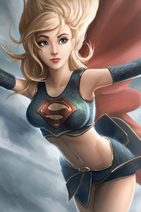 Supergirl Fly High (240x400) Resolution Wallpaper