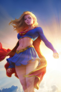 Supergirl Illuminates The Horizon (320x480) Resolution Wallpaper