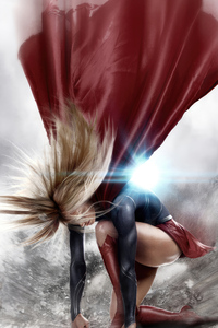 Supergirl Ready To Fly (240x400) Resolution Wallpaper