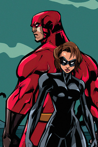 1080x2160 Superhero Couple Against Minions