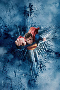 Superman A Moment Above The City (360x640) Resolution Wallpaper