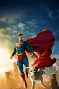 Superman And Krypto Iconic Look (640x1136) Resolution Wallpaper