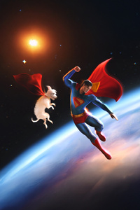 Superman And Krypto The Hope Returns (1080x1920) Resolution Wallpaper