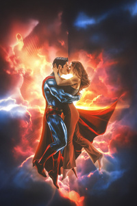 Superman And Lois Timeless Kiss (360x640) Resolution Wallpaper