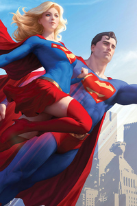 Superman And Supergirl 4k (480x854) Resolution Wallpaper