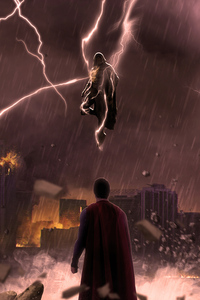 1080x2280 Superman Black Adam Kryptonian And The Magical Madness