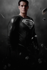 Superman Black Suit Zack Synder 4k (240x400) Resolution Wallpaper