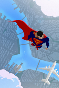 Superman Digital Art Minimalist (320x568) Resolution Wallpaper
