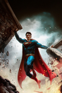 Superman Electrifying Pose (320x568) Resolution Wallpaper