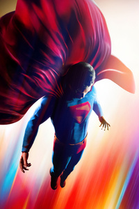 Superman Flying Over The Skyline (360x640) Resolution Wallpaper