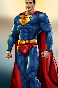 Superman Illustration (1280x2120) Resolution Wallpaper