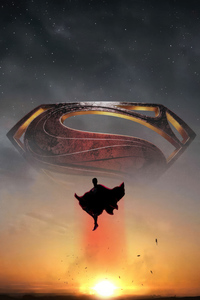 Superman In Sky 4k (1440x2560) Resolution Wallpaper