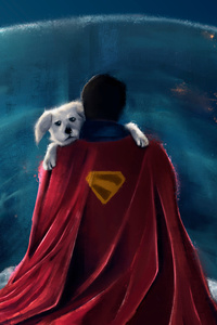 Superman Krypto (640x960) Resolution Wallpaper