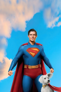 Superman Krypto Cape In The Wind (540x960) Resolution Wallpaper