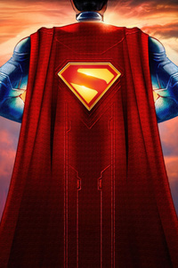 Superman Logo Red Cape (1080x2400) Resolution Wallpaper
