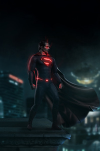Superman Night Guardian Over Metropolis (1080x2400) Resolution Wallpaper