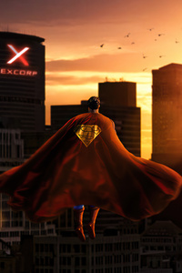 1080x1920 Superman Over Metropolis