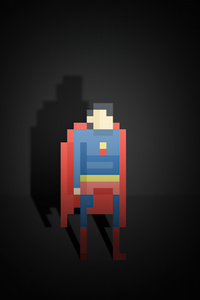 640x1136 Superman Pixel Art 5k