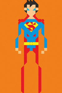 Superman Pixel Art 8k (240x320) Resolution Wallpaper