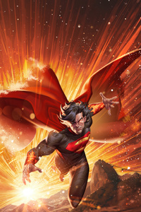 Superman Red Cape Against The Sky (1280x2120) Resolution Wallpaper