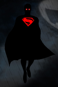 Superman Red Eye Bat Signal (320x568) Resolution Wallpaper