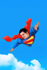 Superman Soaring Through City Skies (1080x2400) Resolution Wallpaper