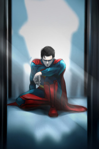 Superman Trapped In Mirror Cage (750x1334) Resolution Wallpaper