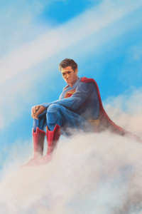 Superman Watches Over The Clouds (360x640) Resolution Wallpaper