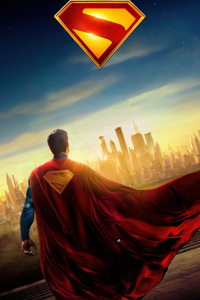 Superman Watches Over The World (1080x1920) Resolution Wallpaper