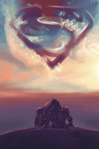 Superman With His Gf (320x480) Resolution Wallpaper