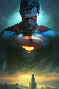 Superman With Red Eyes (640x960) Resolution Wallpaper
